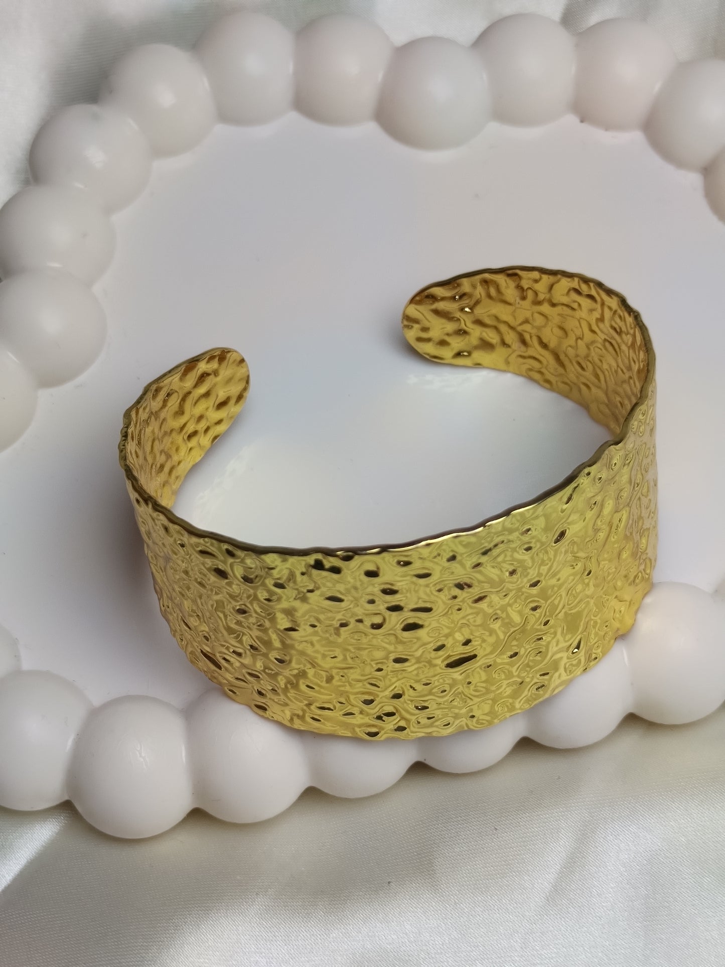 Textura Brass Adjustable Bracelet (Anti Tarnish)