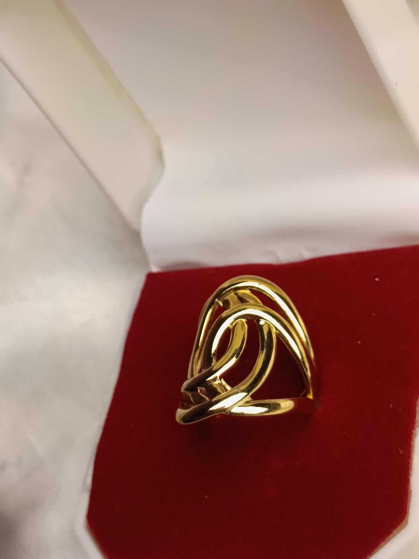 Gold Interwoven Knot Anti Tarnish(Adjustable) Ring