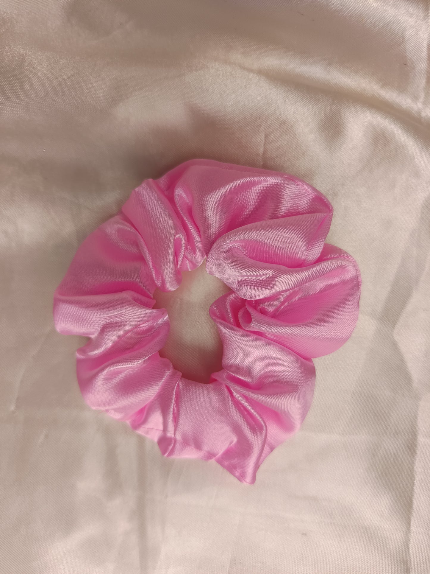 Shiny Pink Scrunchies
