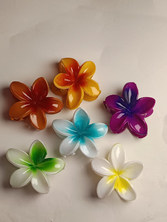Multi Colour Lily Hair Claw-Large