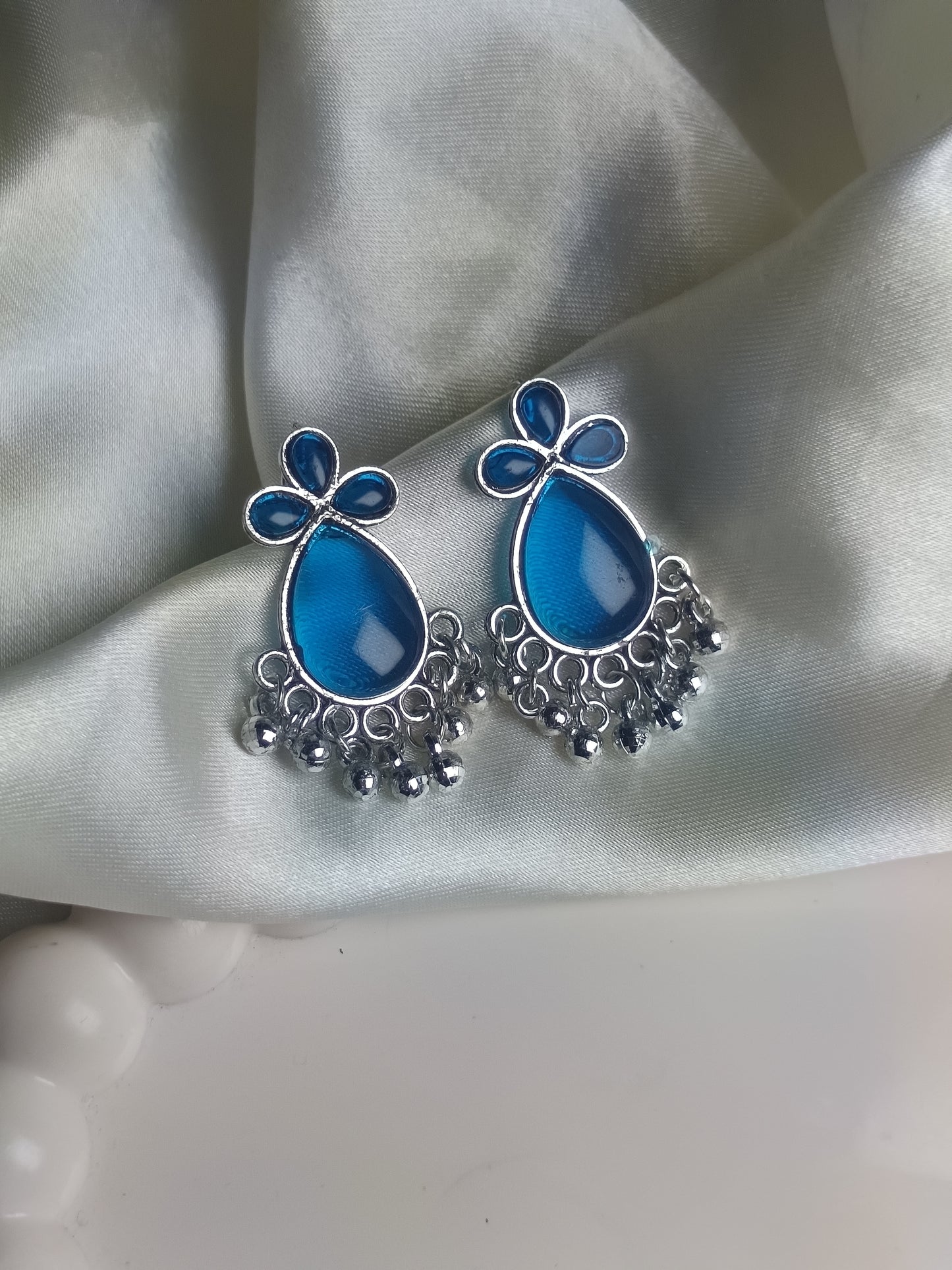 Blue Jhumka Earring