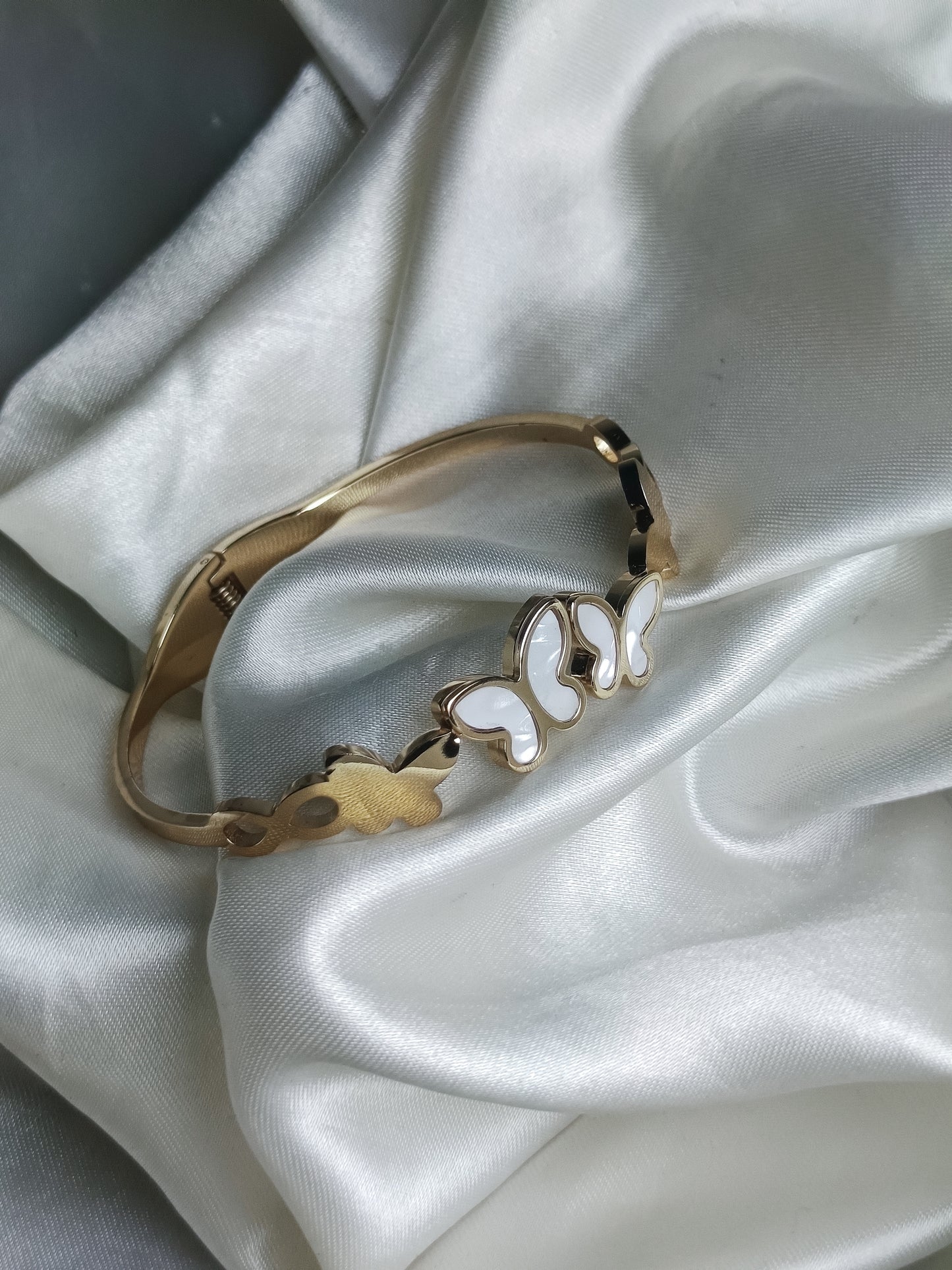 Anti-Tarnish White Butterfly Bracelet