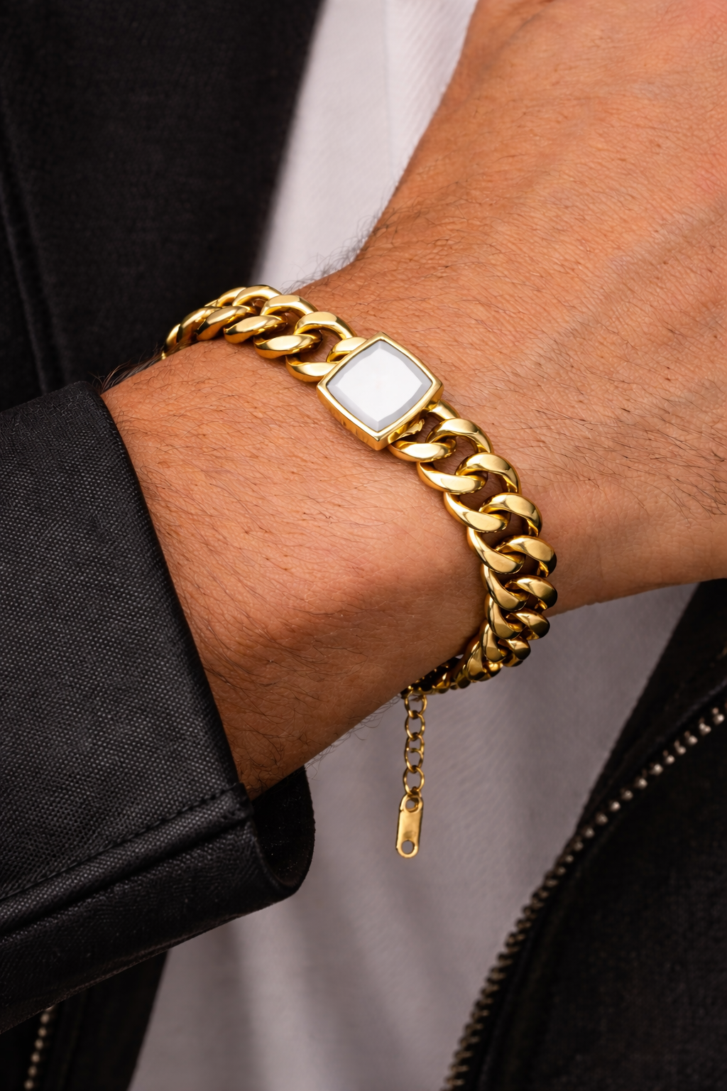 White Chunky Charm Bracelet