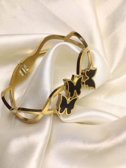 Black Butterfly Anti Tarnish Bracelet
