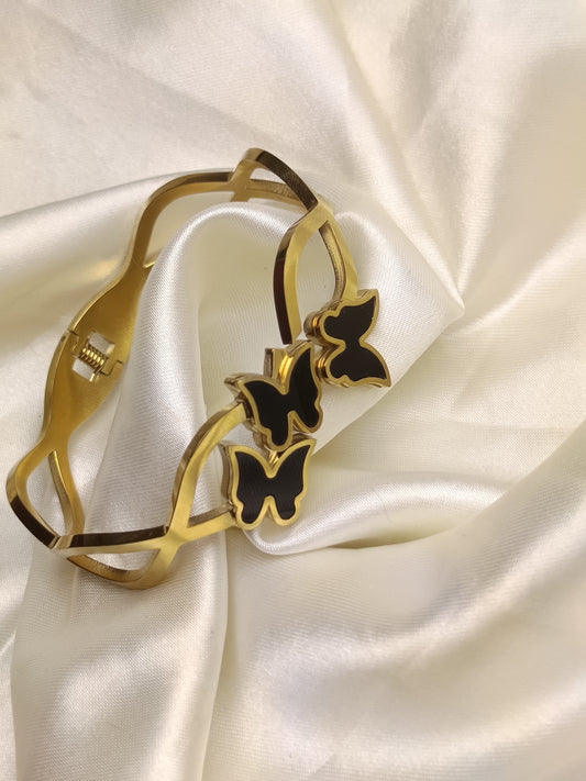 Black Butterfly Anti Tarnish Bracelet