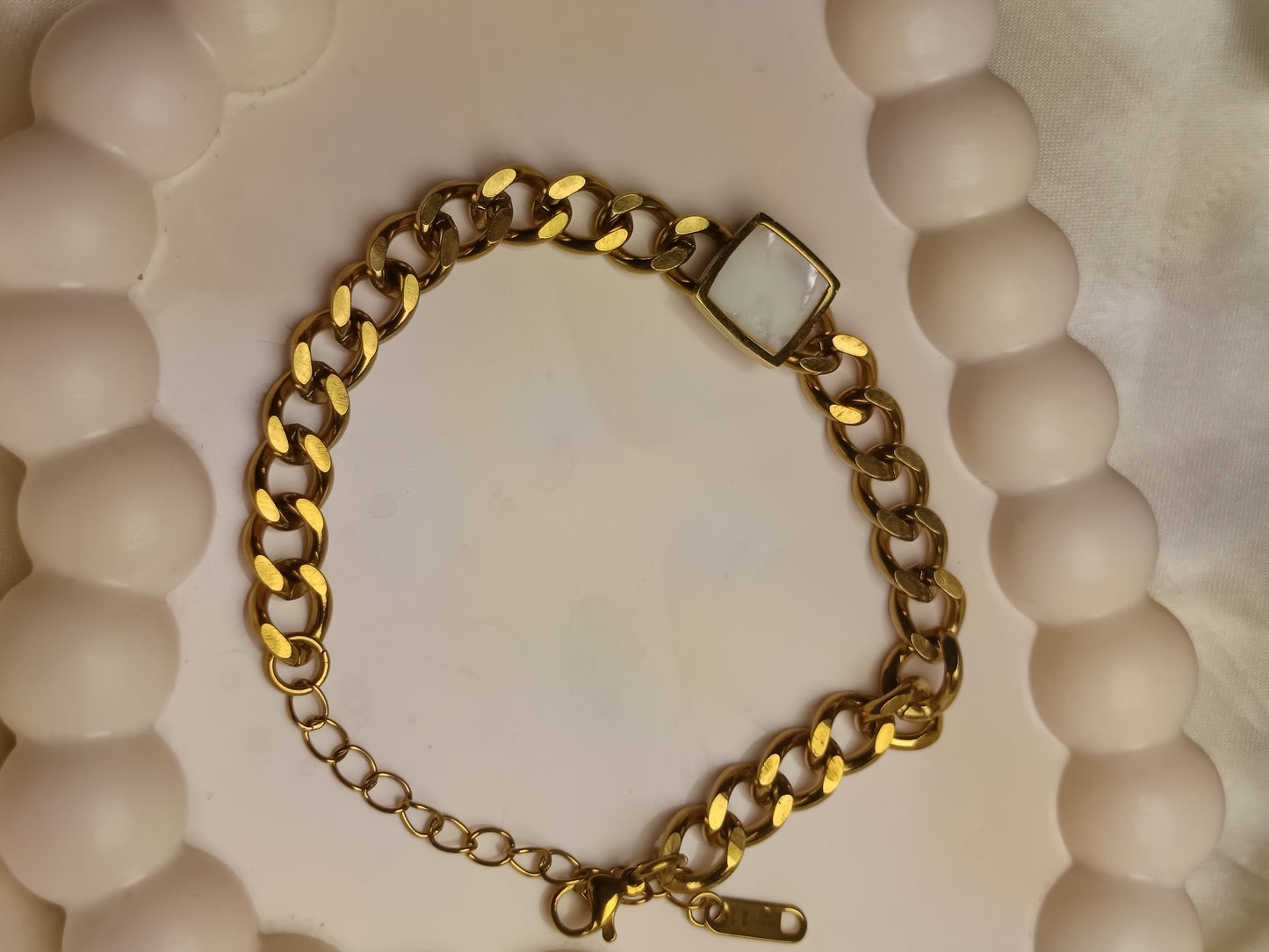 White Chunky Charm Bracelet