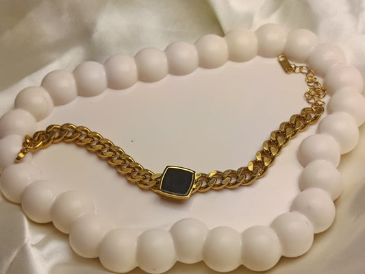 Black Chunky Charm Bracelet