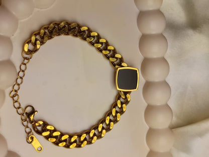 Black Chunky Charm Bracelet
