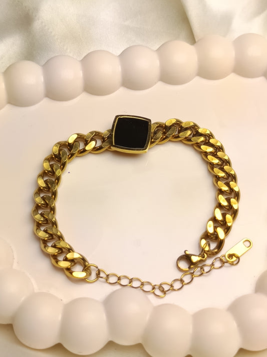 Black Chunky Charm Bracelet