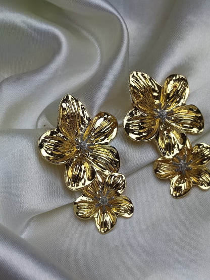 Golden Big Flower Anti tarnish Earring