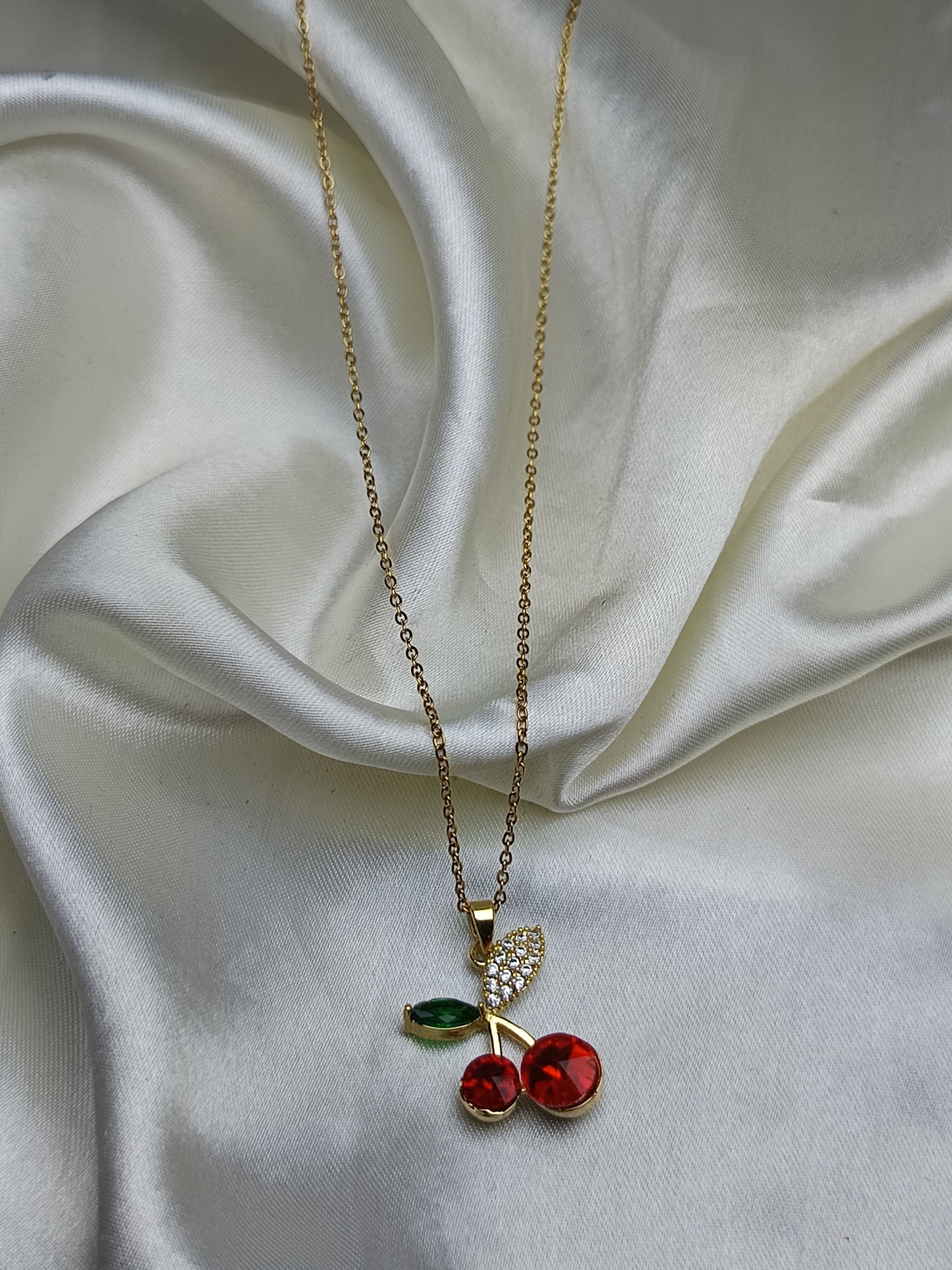Stone Red Cherry Necklace