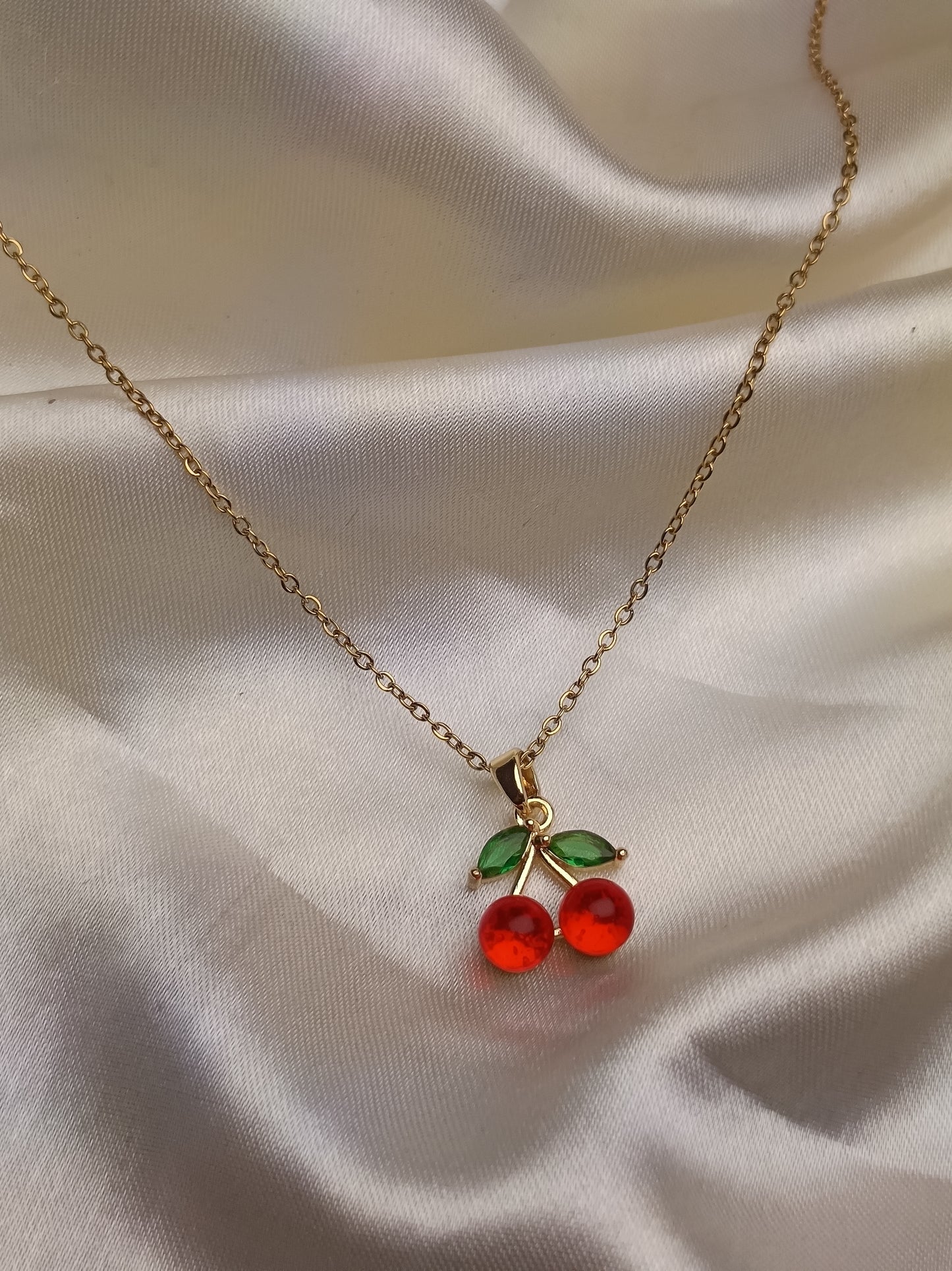 Red Cherry Pendant Necklace