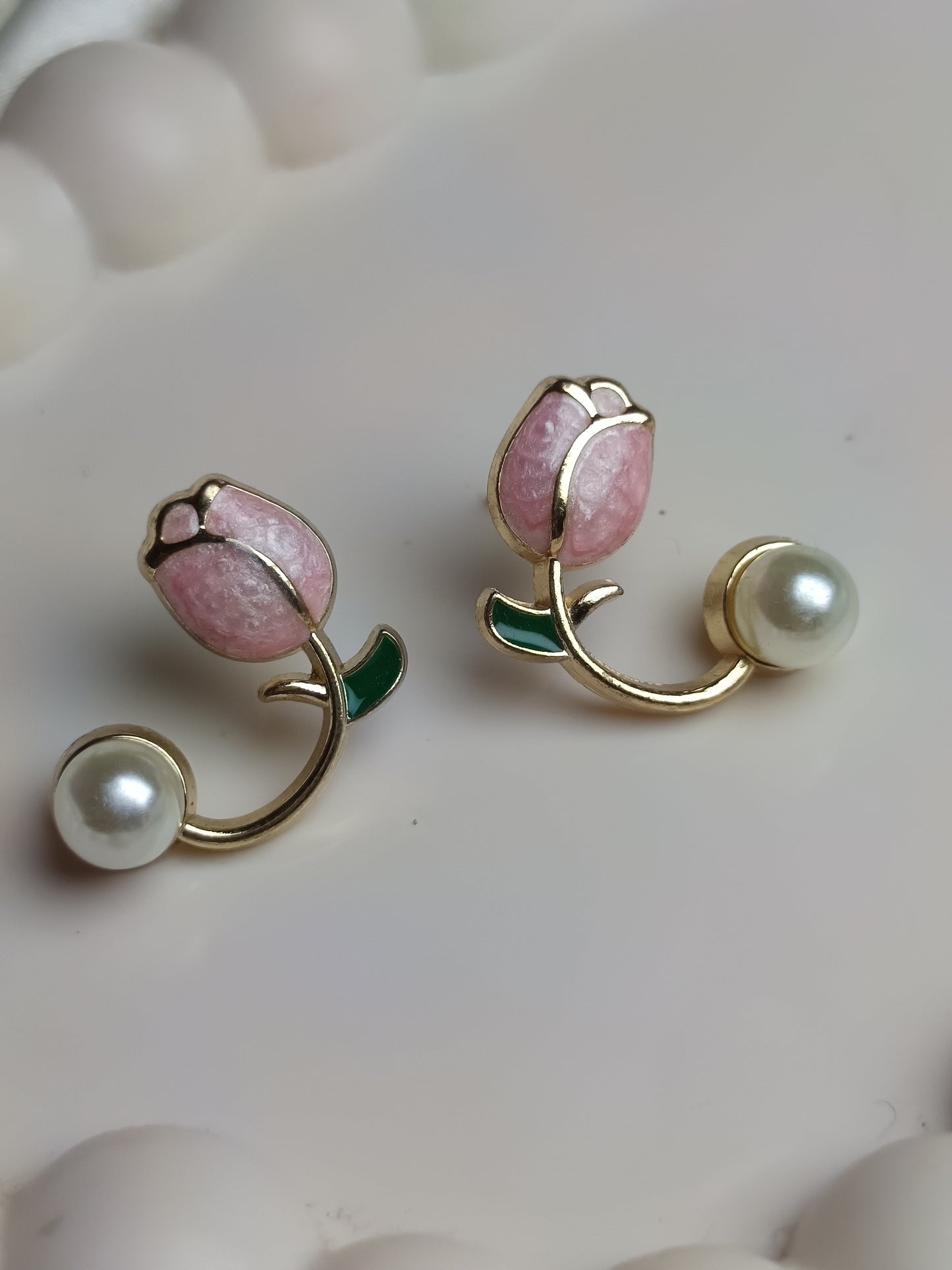 Pink Rose Earring
