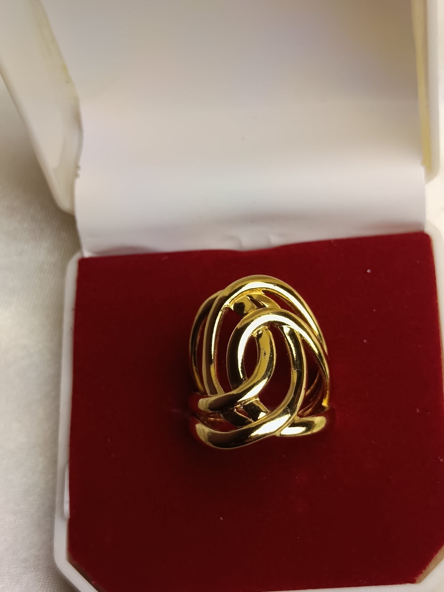 Gold Interwoven Knot Anti Tarnish(Adjustable) Ring