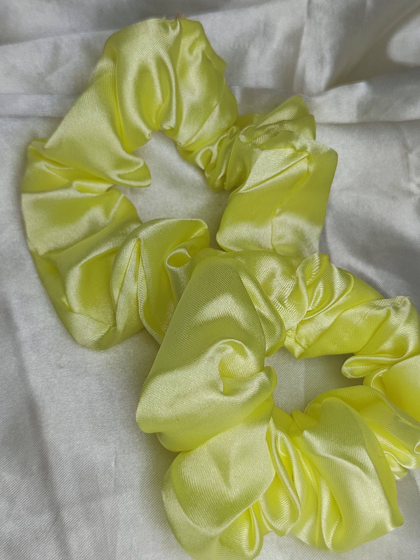 Shiny Yellow Scrunchies