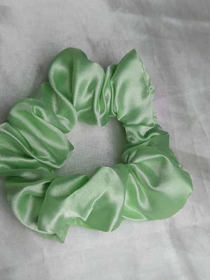 Shiny Green Scrunchies