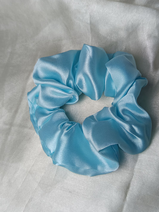 Shiny Blue Scrunchies
