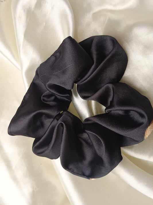 Black Satin Scrunchies