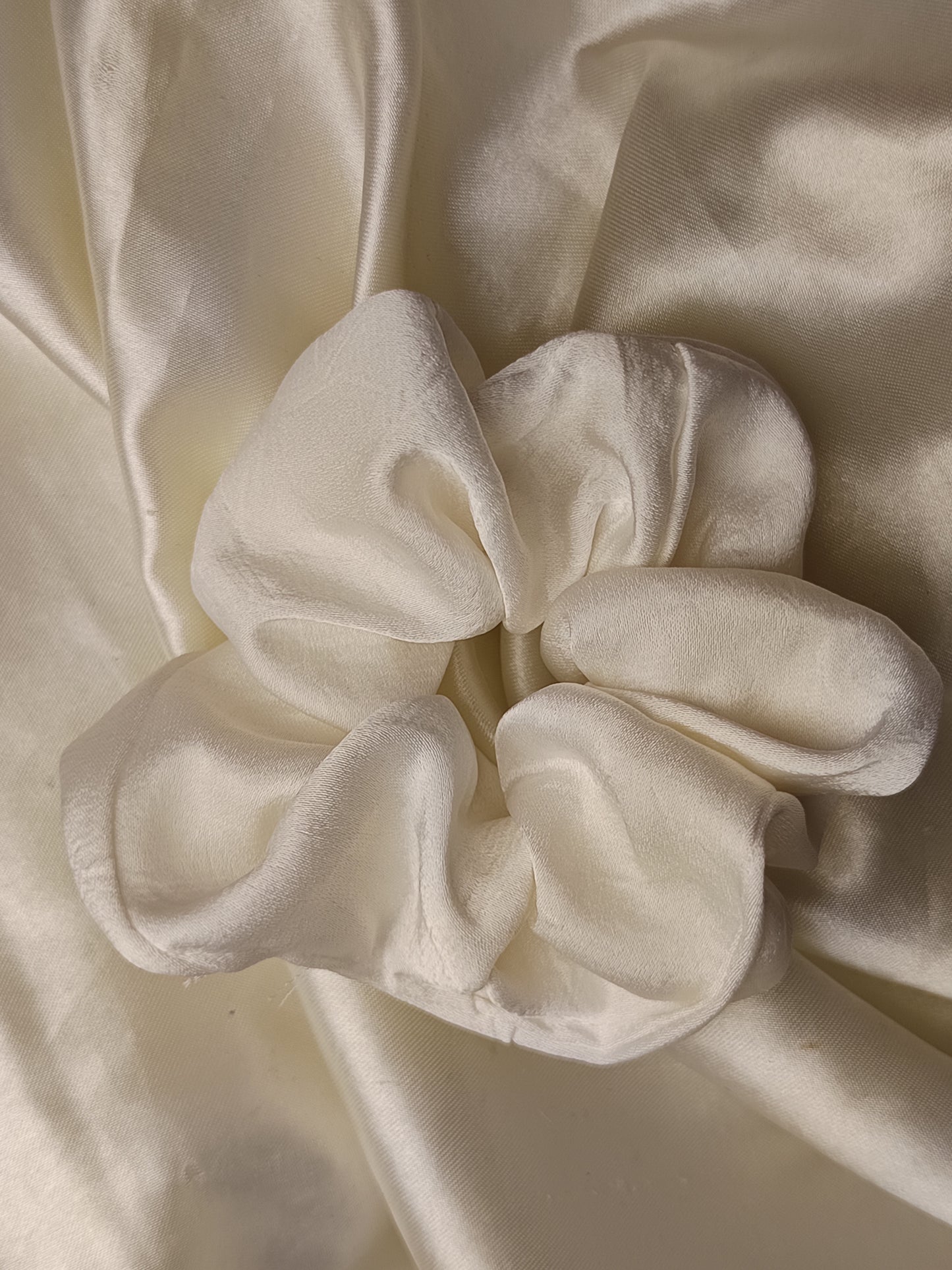 White Satin Scrunchie