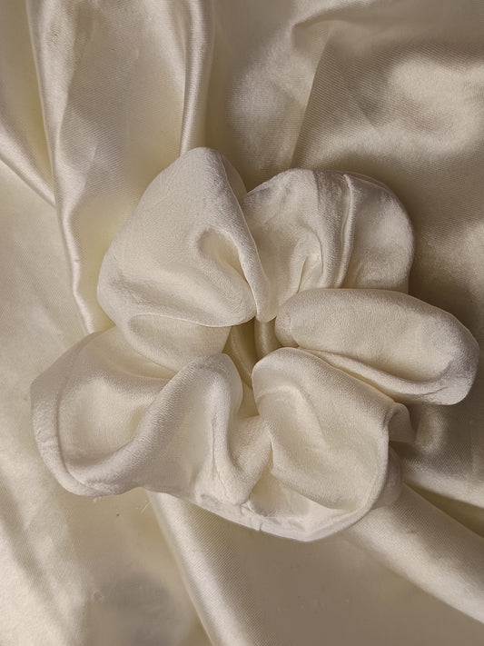 White Satin Scrunchie