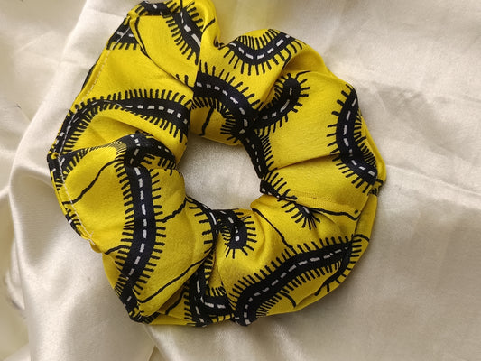 Printed Yellow Scrunchie