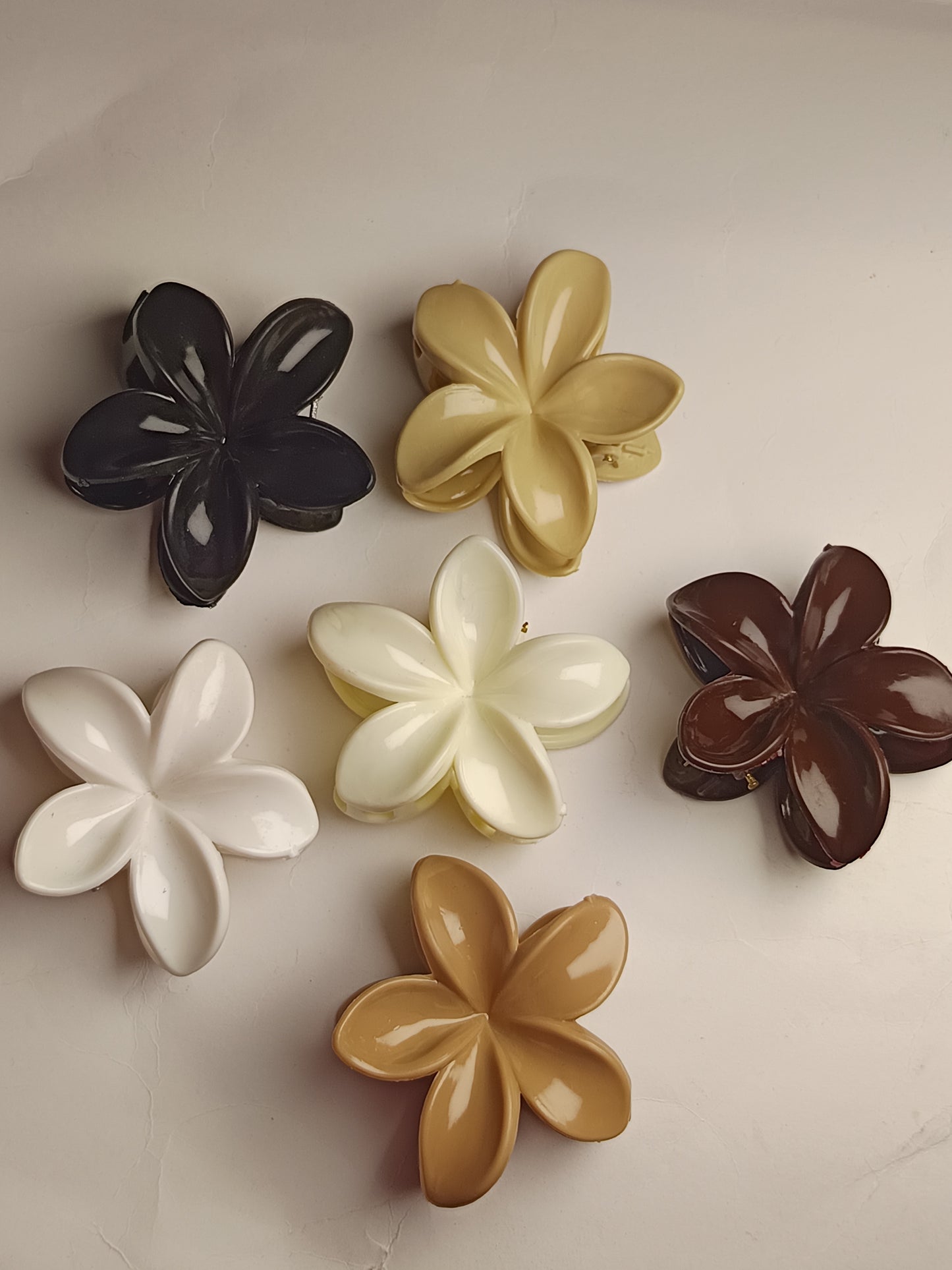 Combo Sets of Nude Shades Lilly Flower Hair Claw - Medium