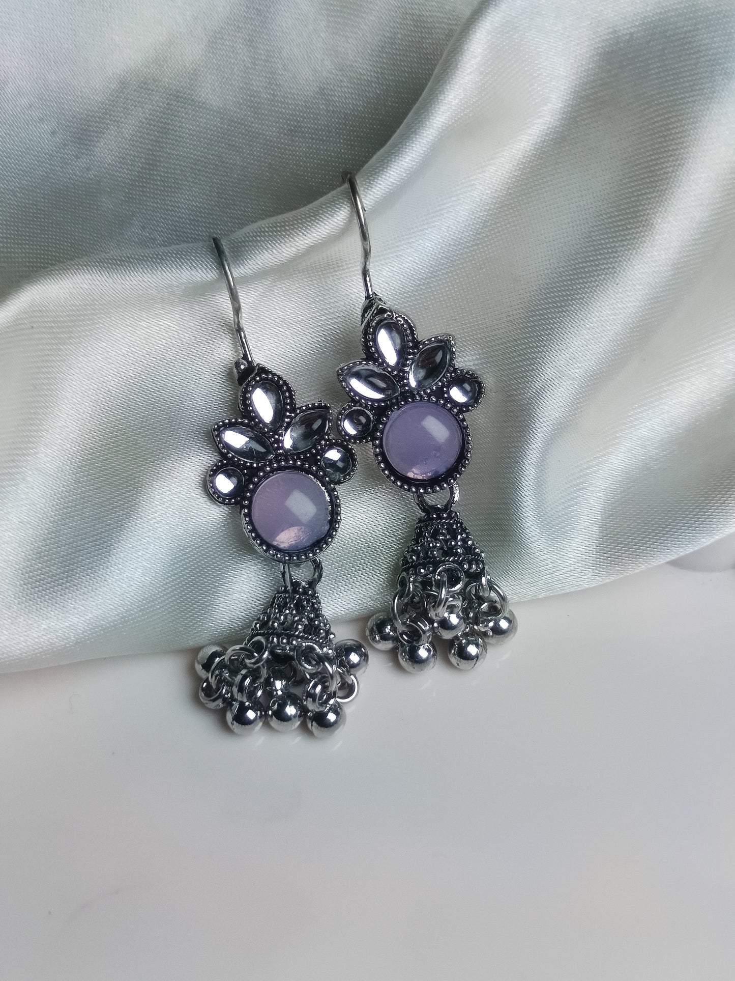 Purple Hook Jhumka Earring