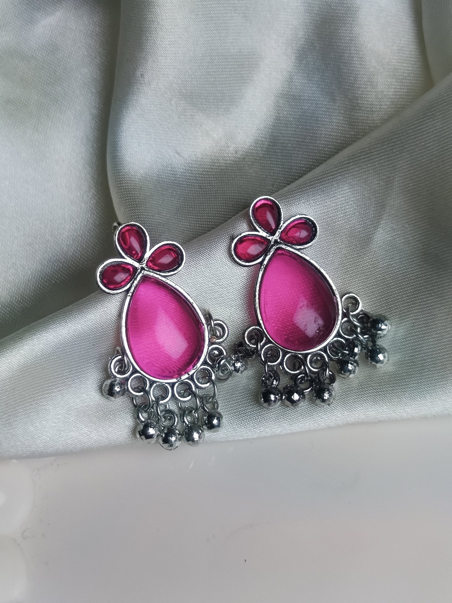 Pink Jhumka Earring