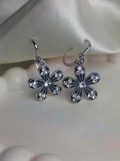 Sweet Cherry Blossom Flower Dangle Earrings