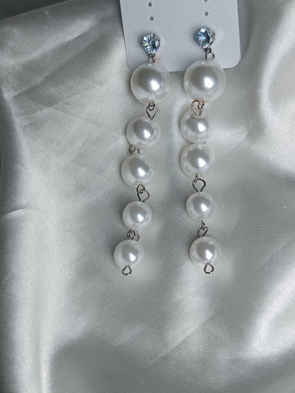 Pearls Beaded Spherical Shaped Drop Earrings .