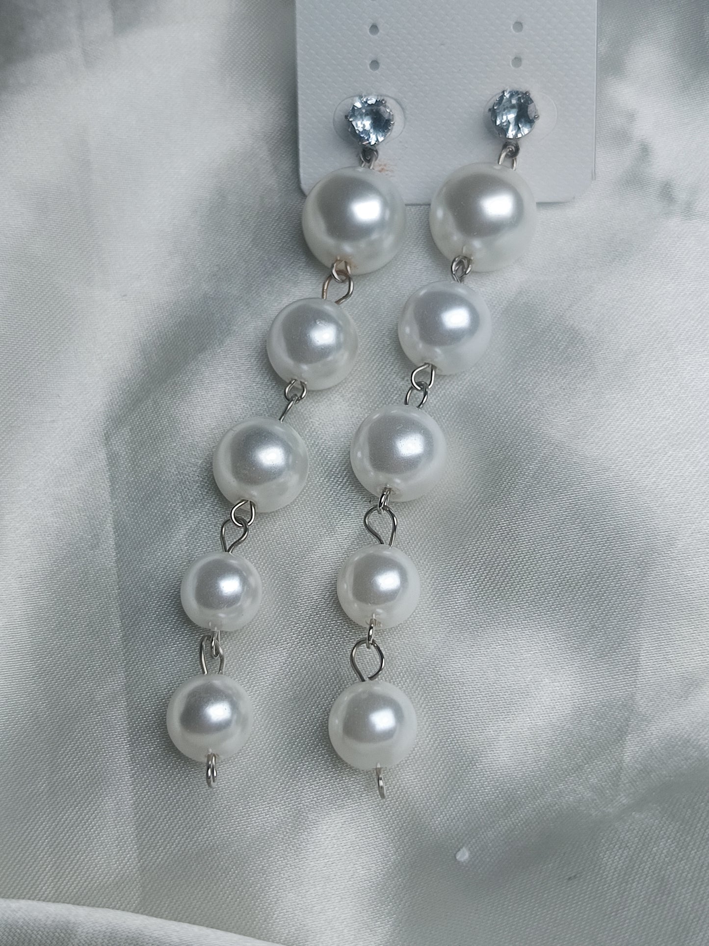 Pearls Beaded Spherical Shaped Drop Earrings .
