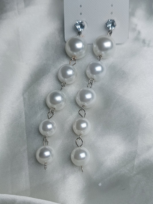 Pearls Beaded Spherical Shaped Drop Earrings .