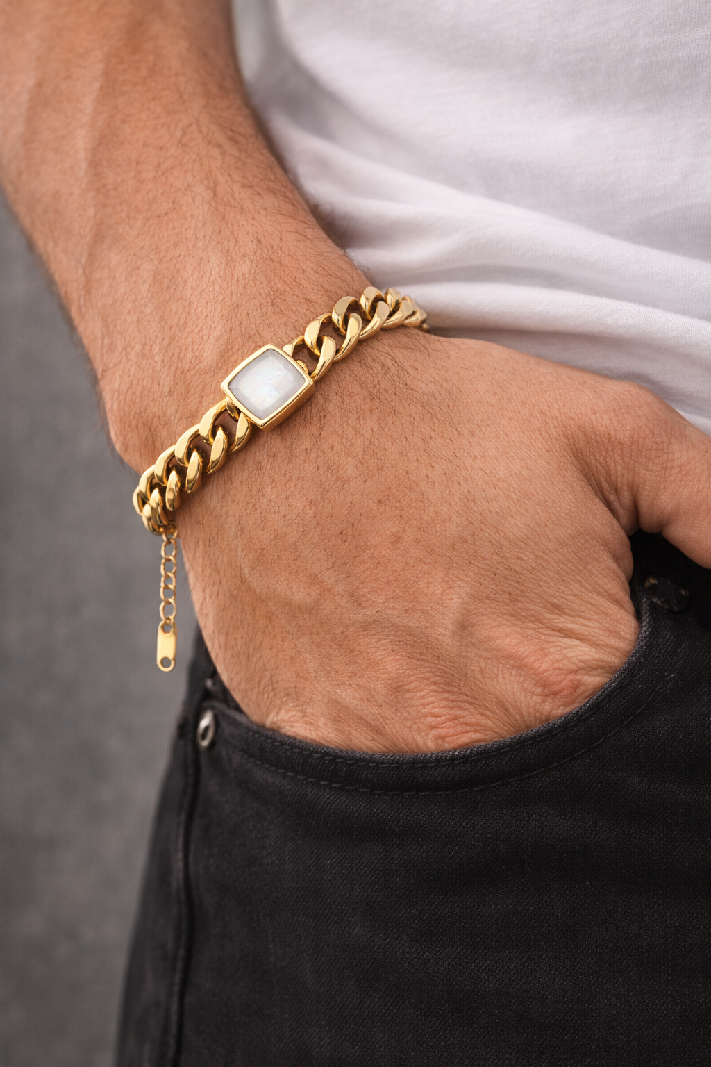 White Chunky Charm Bracelet