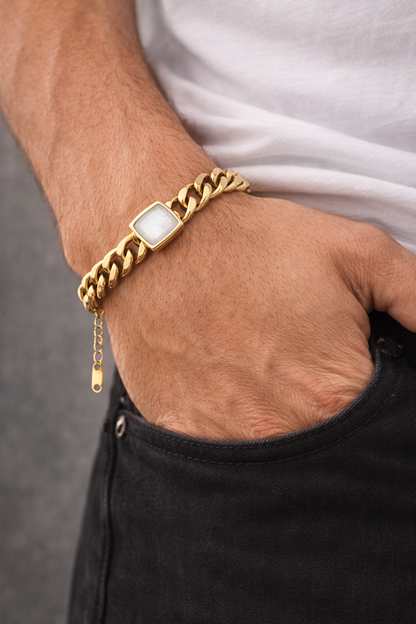 White Chunky Charm Bracelet
