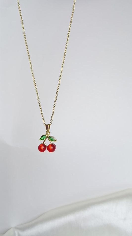 Red Cherry Pendant Necklace